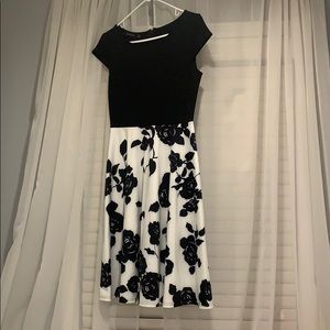 Black and White Rose Dress